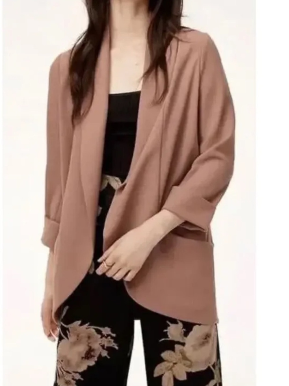 ARITZIA BABATON Lightweight crepe blazer double breasted pockets oversized small